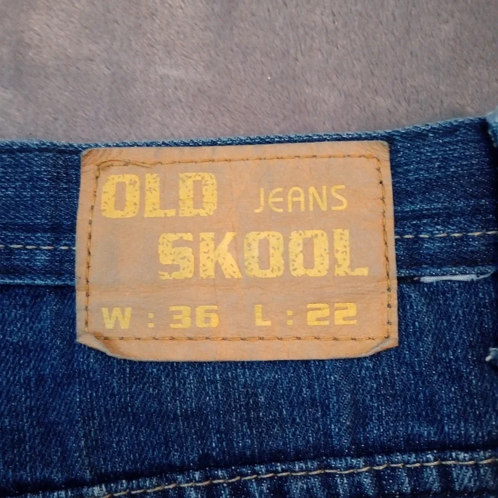 Old Skool Jorts Shorts Mens 36‎ Embroidered Y2K Hip Hop Baggy 1990s 90s Skater